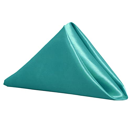 Wiederverwendbare Stoffservietten, 10 teile/los Quadrat Satin Tisch Servietten Weiches Taschentuch Romantische Hochzeit Bankett Tischtuch Dinner Dekoration Benutzerdefinierte Servietten(Lake Green)