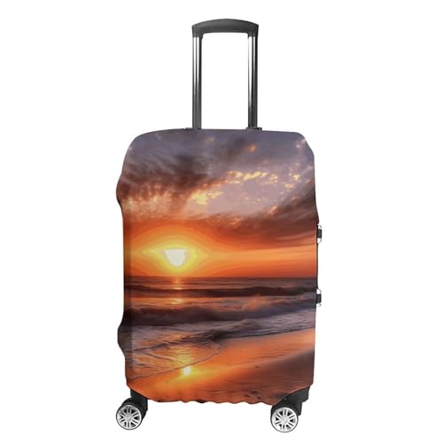 CSGJMYGS Reisegepäckabdeckung, elastisch, waschbar, modisch, kratzfest, Gothic-Rosen, Koffer-Schutz, passend für 45,7 - 81,3 cm Gepäck, Strand Sunrise, XL