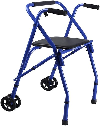 Gehgestell Mobilität Walker für Senioren Rollator Ältere Gehhilfe, 2 Räder Lauflernhilfe Rollator Faltbare Mobilität Gehhilfe, Leichter Rollator, für Ältere und Behinderte Run Forward