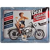 Nostalgic-Art Retro Blechschild, 30 x 40 cm, Best Garage – Blue – Geschenk-Idee für Motor-Fans, aus Metall, Vintage Design