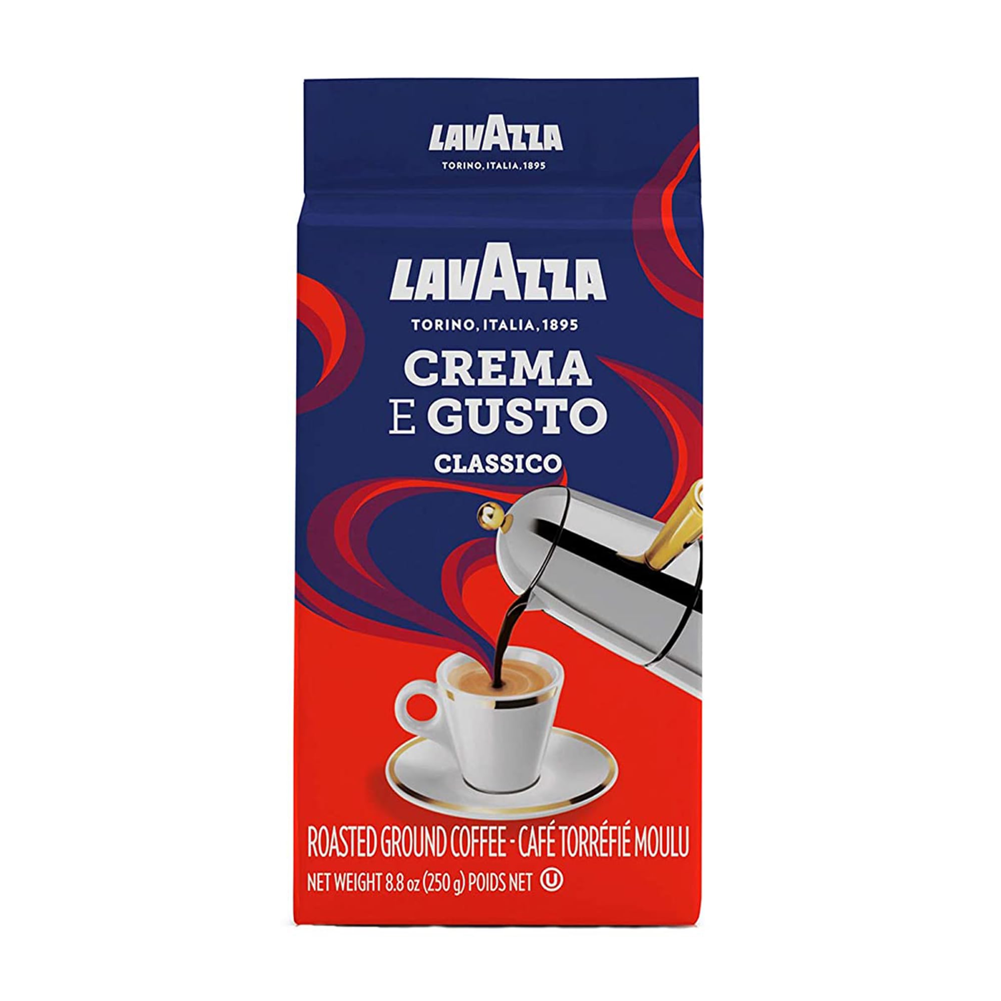 Lavazza Italian "Crema e Gusto" Ground Espresso (1 case = 20 x 8.8 oz bricks)