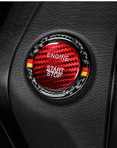 GLILAR Kompatibel Mit Mercedes Für Benz Für C E Klasse W204 W205 W212 W213 Auto Motor Start Stop Button Trim Aufkleber Reparatur Aufkleber Auto Dekoration(Red)