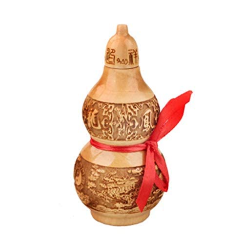 Natürliche getrocknete Kürbis-Wasserflasche, Kunsthandwerk, Chinesischer Pfirsichkürbis, chinesischer Wu Lou, Glücksbringer, Holzkürbisse, Ornamente, Dekoration, Heimhandwerk, Schätze und Ornamente si