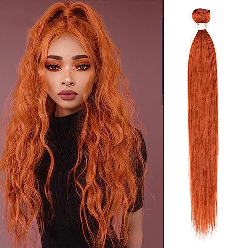 Human Hair Bundles 8/30 Zoll Menschliches Haar Bundles Ingwer Orange Gerade Bundles Brasilianische Haar Extensions 3 Bundles Gerade Bundles human hair weave (Size : 10inches)