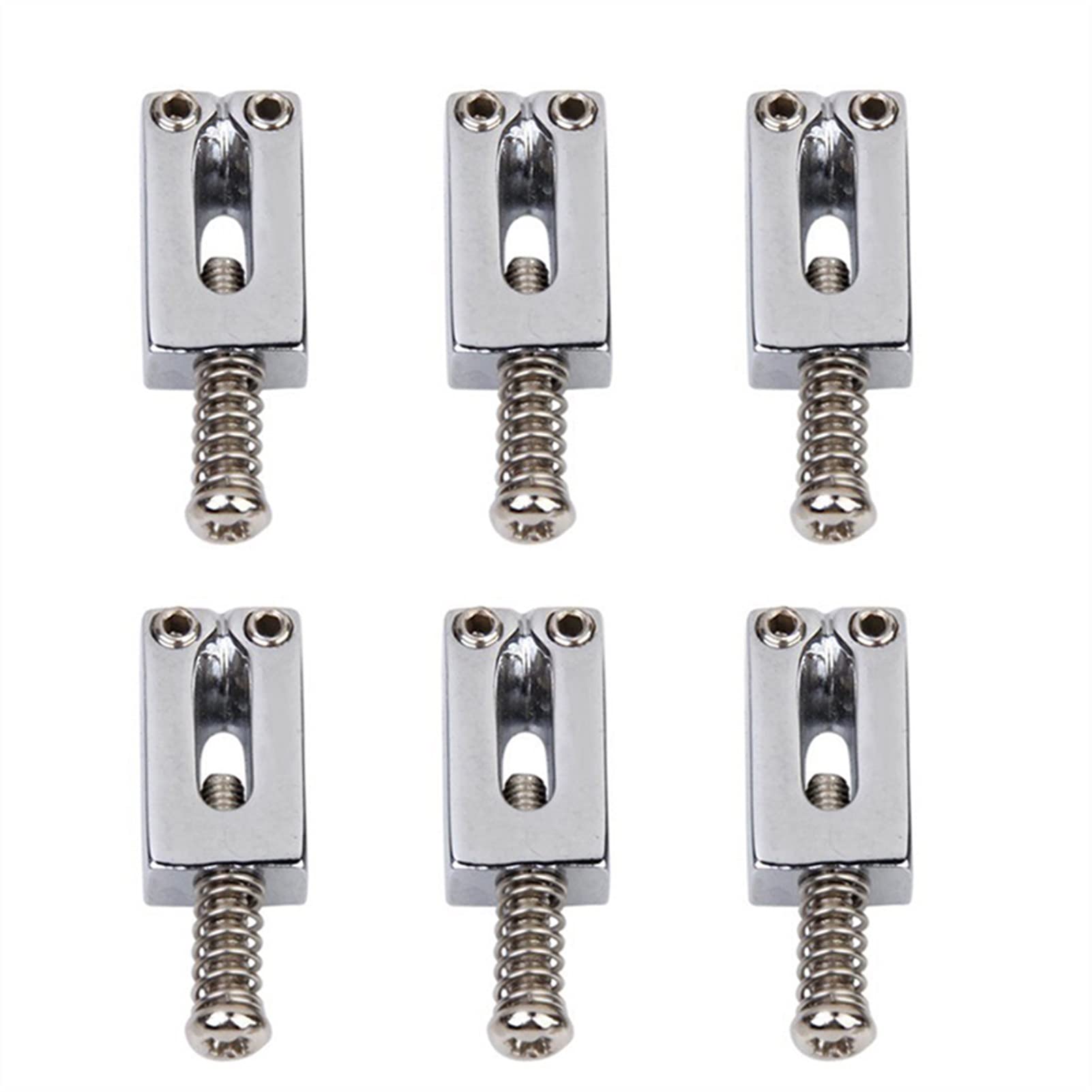 6Pcs Gitarre Flat String Code E-Gitarre Chord Block String Code Sattel Tremolo Brücke Schraube Geeignet für E-Gitarre Tune-o-matic Steg