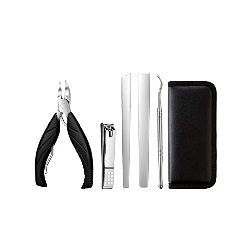 BONAD Zehennagelknipser 6/7/8 Stück Set Nagelschnipper Set Nagel Set Personal Care Set Professionelle Pediküre Set Schönheitsset Nagelknipser-Set (Color : Schwarz, Size : 6-Piece Set)