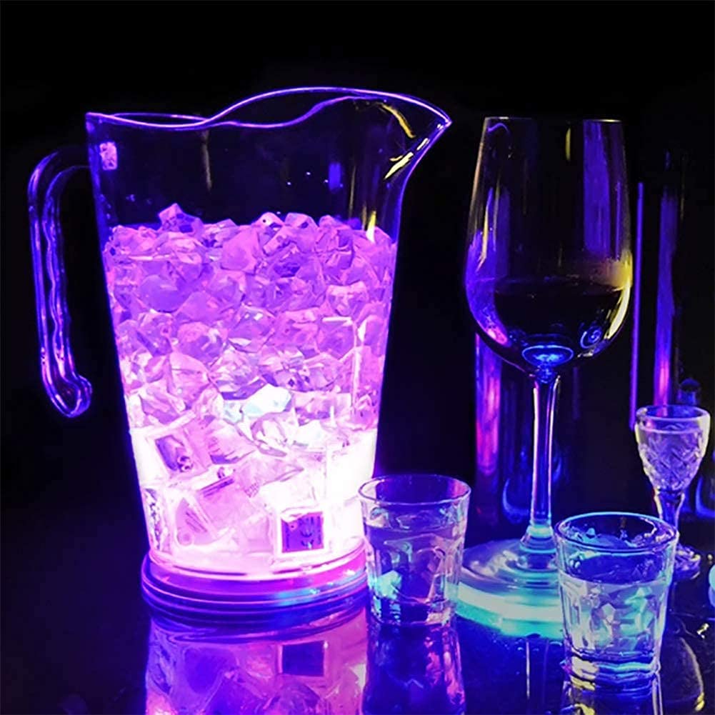 LED Farbwechsel Eiskübel, 1,8L Kunststoff Bar Bierkrug LED-Licht auf Champagner Biereimer für KTV Party Bar, Home Hochzeitsbankett, Bar