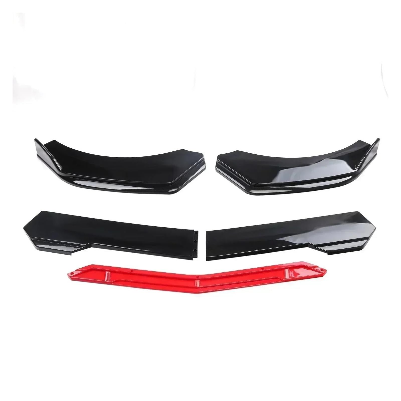 Frontspoiler Lippe Für Clio 4 5 RS GT 1993-2021 Auto Vorderen Stoßfänger Kinn Lip Spoiler Körper Kits Splitter Rock Diffusor Schutz Wache Frontstoßstange Spoiler(Black Red)