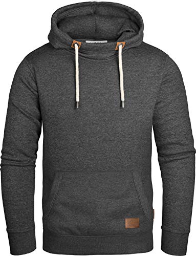 Grin&Bear Herren Kapuzenpullover mit hohem Kragen anthrazit, L, GEC494