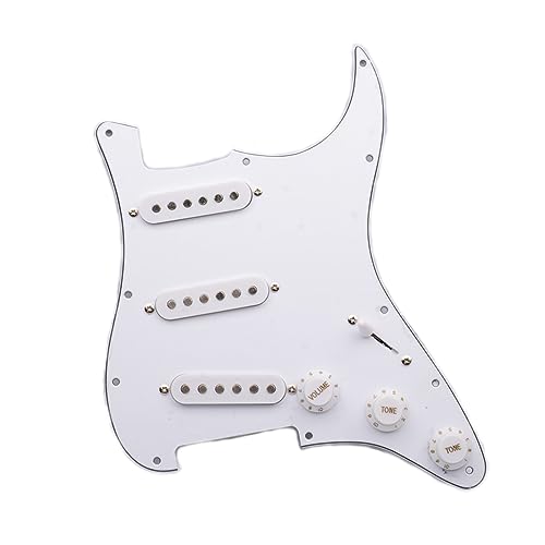 SSS Loaded Vorverdrahtetes Schlagbrett Für E-Gitarre Mit Zwei Weißen Humbucker-Tonabnehmern Und Weißer Schlagplattenbaugruppe (Color : 02)