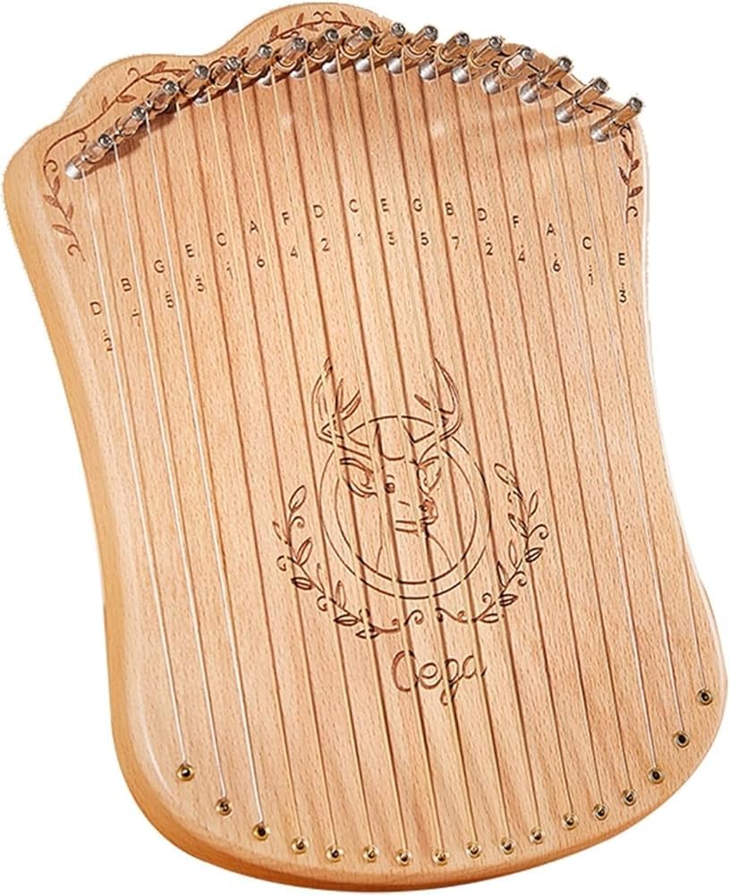 17-saitige Harfe,Tragbares Harfeninstrument Aus Massiver Buche Mit Stimmpickeln Für Anfänger,Kinder Und Erwachsene (Color : Wood color)