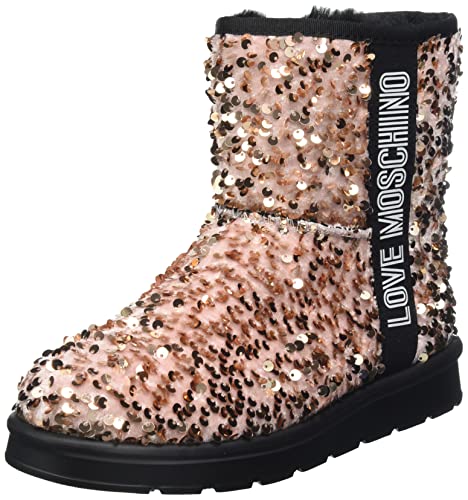 Love Moschino Damen St.ttod.Winterboot Paillettes Stiefelette, grau, 37 EU