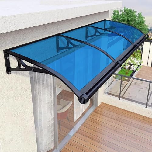 Vordach for Haustür im Freien - Vordach aus Aluminium + Polycarbonat, Wasserfest/UV-/Schneeschutz, Moderne Türvordächer for Veranda/Terrasse/Dach/Fenster, (E,100x400cm/39x158in)