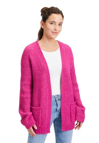 Cartoon Damen Casual-Strickjacke mit V-Ausschnitt Festival Fuchsia,38