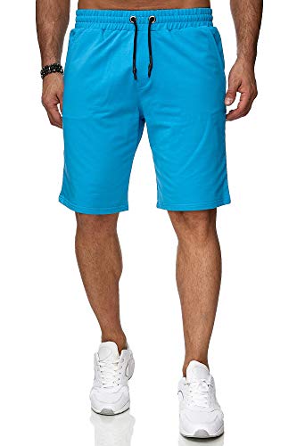 Reslad Sweat-Shorts Herren Basic Sport Freizeit Kurze Sweat-Hose RS-5061 Türkis 2XL