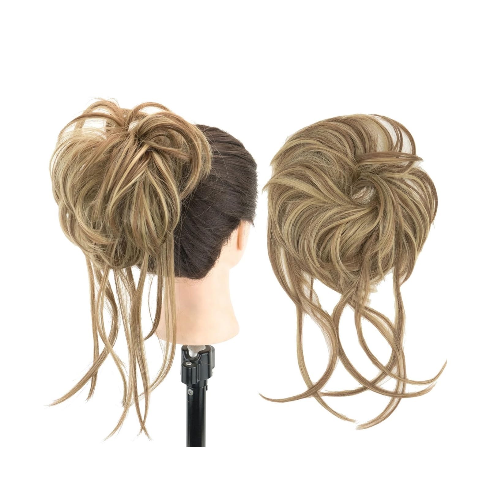 Haarteile Haarknoten Unordentlicher Haarknoten Hochsteckfrisur Lange Haargummis Wickeln Pferdeschwanzverlängerung Gewellte Haarteile Chignon Stirnband Brötchen Haare(Brown Light Copper)