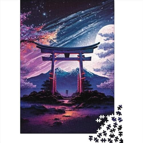 Japanisches Torii-Tor, Holzpuzzle für Erwachsene und Jugendliche von Difficult Challenging Puzzles, 1000 Teile, für anspruchsvolles Puzzlespiel und Familienspiel, 75 x 50 cm