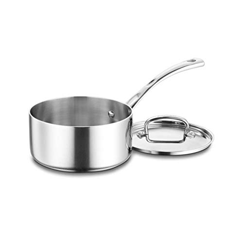 Cuisinart French Edelstahl Classic Tri-Ply Stieltopf mit Deckel 3-Quart Stainless Tri-Ply