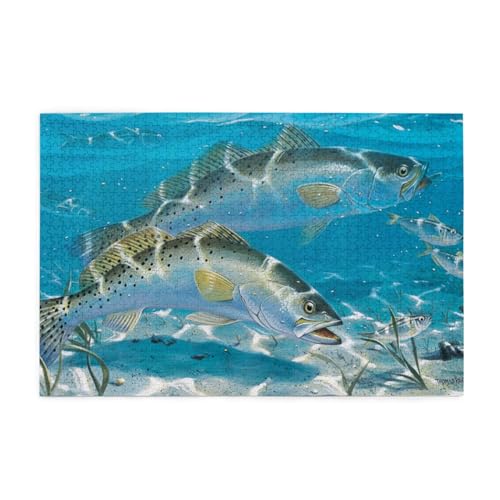 Fisch Lachs 1, Puzzles 1000 Teile Holzpuzzle Spielzeug Familienspiel Wanddekoration