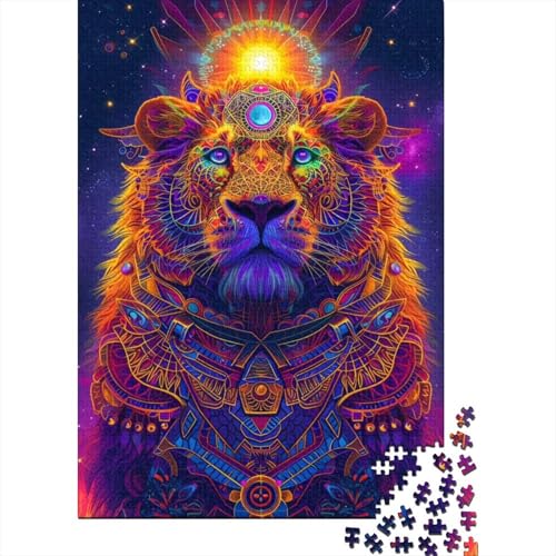 Cosmic Lions-Puzzle für Erwachsene, 1000 Teile, Holzpuzzle für Erwachsene und Teenager, Puzzle für Erwachsene, Lernspiel, Herausforderungsspielzeug (Größe: 75x50cm)