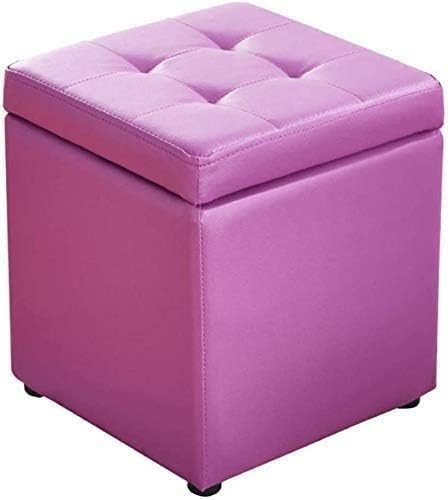 RAABYU Fußstütze Fußhocker Würfel Kunstleder Aufbewahrung Pouf Sitzbank, Spielzeugkiste mit Scharnier oben Organizer Box Pouf Truhe