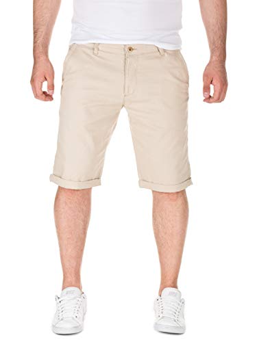 WOTEGA Herren Chino Shorts Bermuda Hose Alex - braune Kurze Maenner Hosen braun Sommer Chinoshorts Stretch Capri-Hose Camel Slim, beige (1492), W33