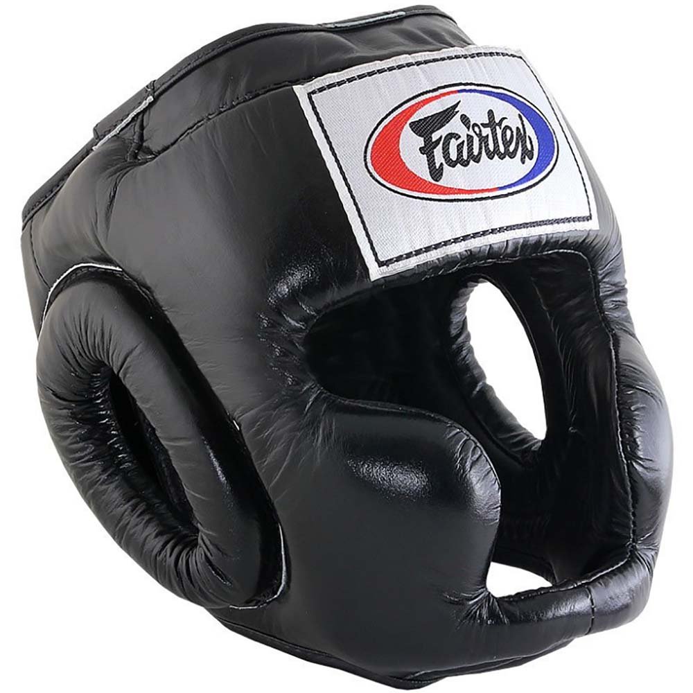 Fairtex Kopfschutz, HG3, schwarz, Head Guard, MMA Muay Thai Protector, Thaiboxen Größe L