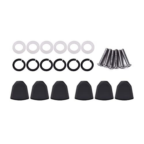 6 Stücke Tuning PEG Caps Polierte Tunerschlüsselknopfkappe-String-Knopfgriff Für Akustische E-Gitarren Stimmwirbel Mechaniken (Color : Black)