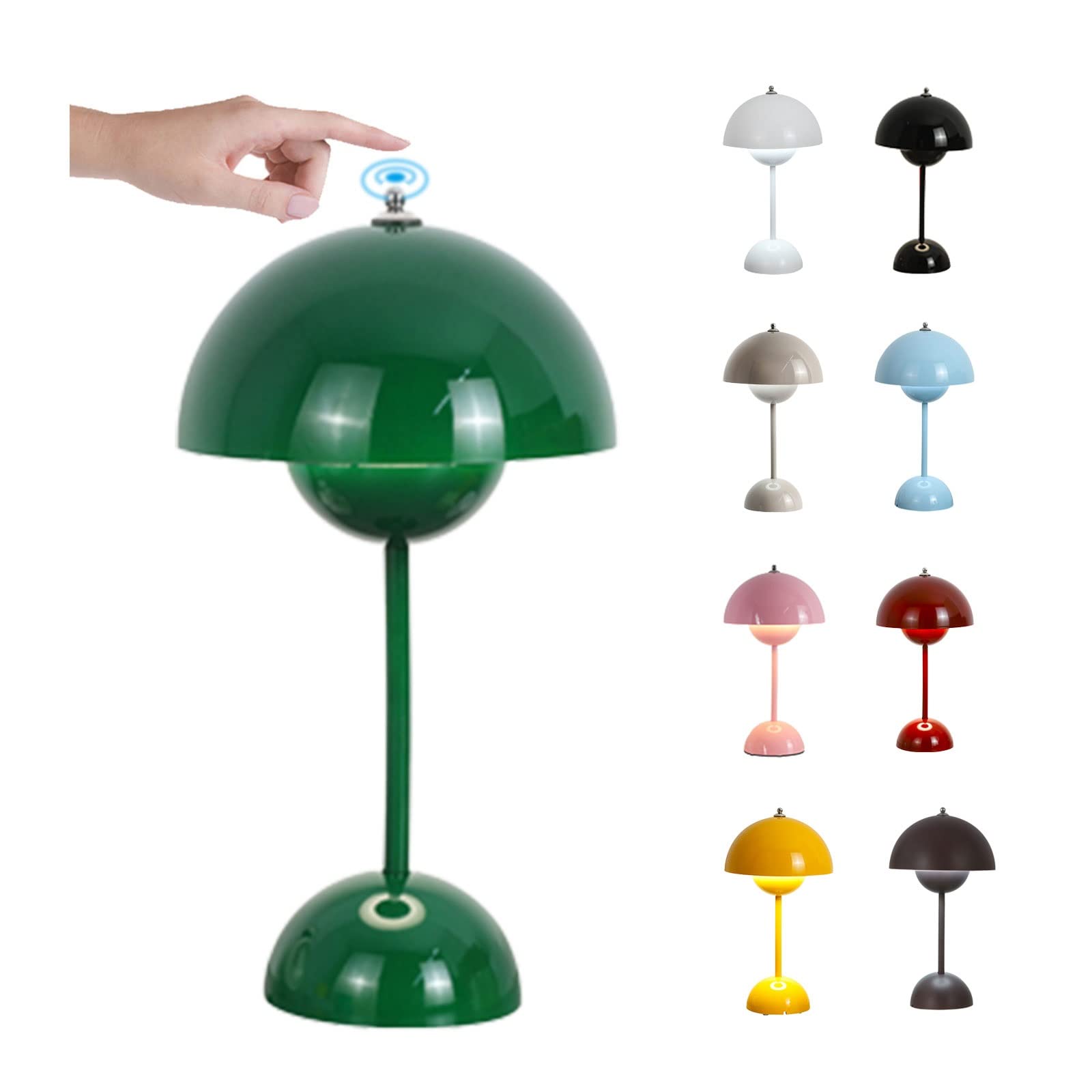 LED Flowerpot Tischlampe Kabellos mit Akku, Touch Dimmbar Flowerpot Lamp Pilz Lampe ​mit 3 Helligkeitsmodi, Dekorative Retro Schreibtischlampe für Schlafzimmer, Büro, Wohnzimmer ( Size : USB-Touch , C