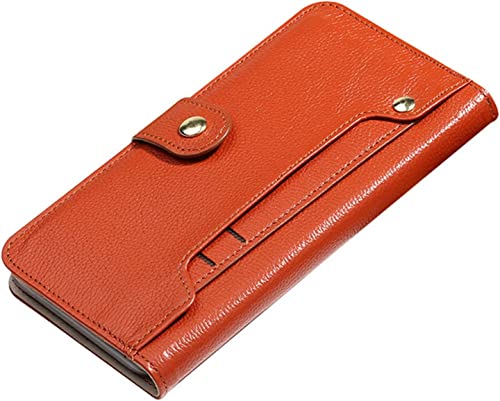 KANUZ Brieftaschen-Schutzhülle für iPhone 14, hochwertiges Echtleder, Kartenhalter, magnetischer Folio-Ständer, Klapphülle, stoßfest, Schutzhülle für iPhone 14 (Farbe: Braun 2)