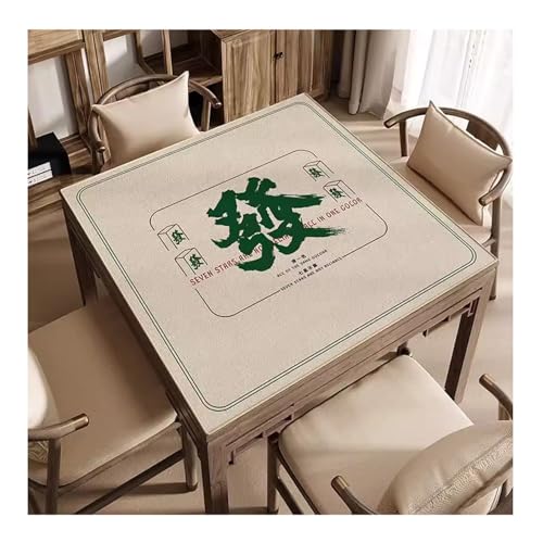 DUBTEDHOU Mahjong Tischmatte,Kachel Spiele Tischabdeckung, Game Table Mat with Carrying Bag Anti Slip Noise Reduction Game Mat Table Cover for Tile Game Poker Game Game(27.6x27.6inch)