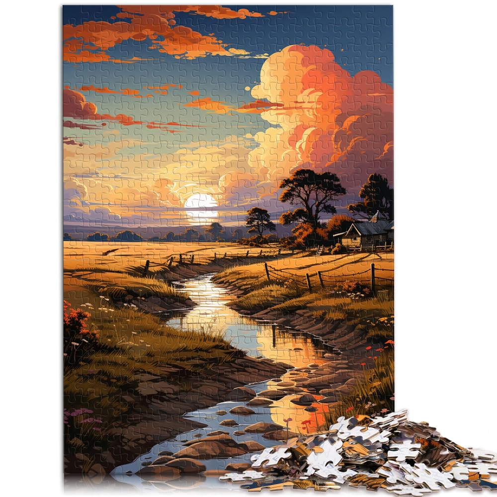 Spielgeschenk Puzzle schöner Sonnenuntergang, 1000-teiliges Puzzle für Erwachsene, vollständig ineinander greifenden und zufällig geformten Teilen, 1000 Stück (50 x 75 cm)