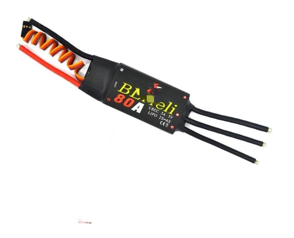 LSFWJP for BLHeli Bürstenlosen ESC 12A 20A 30A 40A 50A 60A 80A mit UBEC for Quadcopter Flugzeug Modell Fixed Wing Multi-Achse DIY FPV RC Drone (Color : 80A ESC)