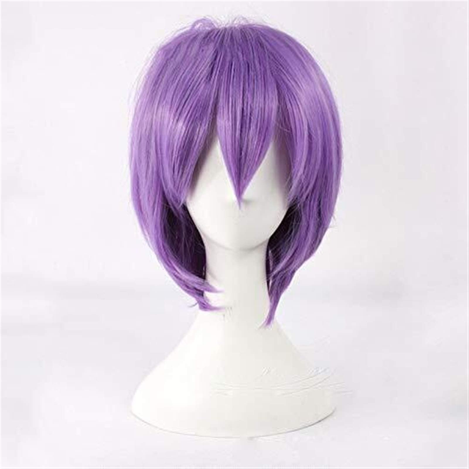 LINLINCD-Anime Coser Kuroko's Basketball Murasakibara Atsushi Cosplay Perücke Kurz Lila Hochtemperaturfaser Haar Halloween Karneval Kostüm Perücke