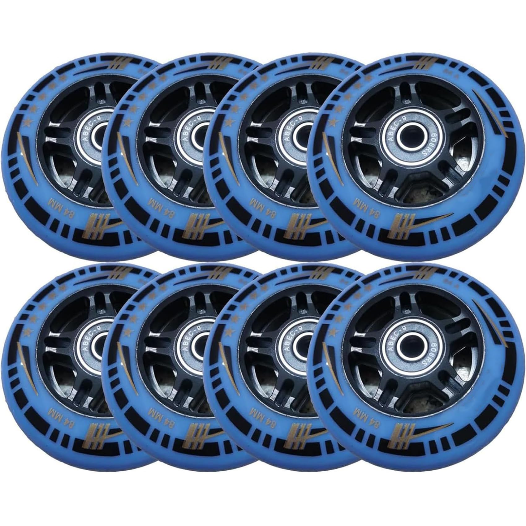 RUIZE Blau,84mm,84A 84mm Inlineskate-Räder, Ersatzräder für Rollerblade-Räder, Trainingsräder, Rollschuh-Räder für drinnen und draußen