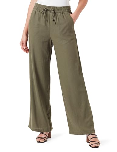 JdY Damen JDYSAY Linen HW Wide Pant WVN NOOS Leinenhose, Kalamata, S / 32L