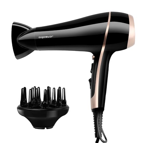 Aigostar Haartrockner 2400W Föhn Ionen 3 Temperaturniveaus und 2 Luftströmungsgeschwindigkeiten Haarföhn Schwarz Hair Dryer - Lora