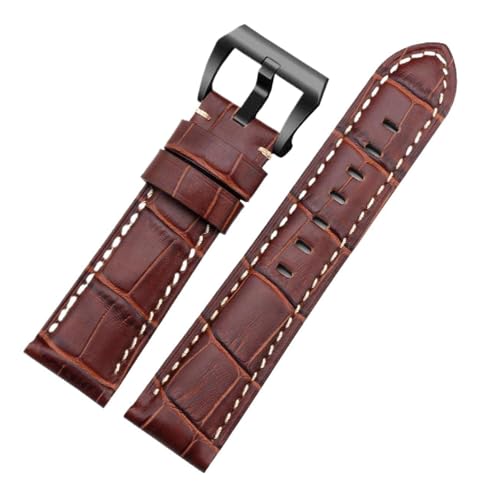 SpaRcz Echtes Leder Retro Crazy Horse Uhrenarmbänder Dornschließe für Herren Uhrenzubehör Armband 22-26mm, Farbe 12, 22mm