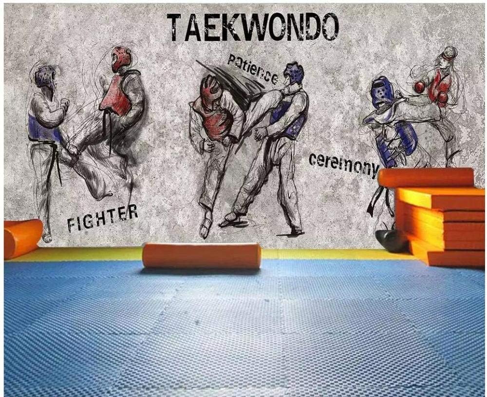 Taekwondo Fitnessstudio Boxen Hintergrund Wushu Fitnessstudio 3D Tapete Poster Restaurant Schlafzimmer Wohnzimmer Sofa TV Dekorative Wand-250cm×170cm