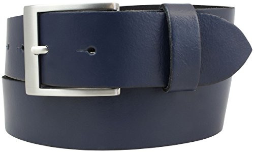 BELTINGER Gürtel aus 100% echtem Leder 4 cm | Jeans-Gürtel für Damen Herren 40mm | Spaltleder-Gürtel in 4cm | Marine 115cm