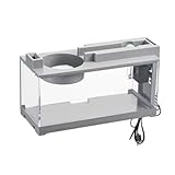 Hfourhnik Mini-Aquarium-Aquarium-Starterkits Stummschaltung Wasserdurchflussfilter Mini-Landschafts-Aquarium Büro-Desktop-Dekoration A