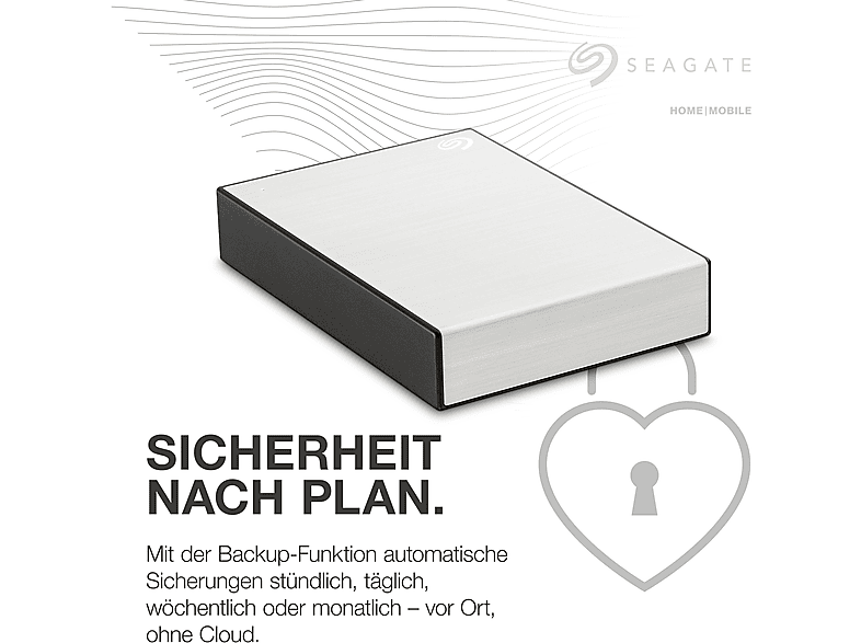 SEAGATE One Touch mit Passwort Festplatte, 4 TB HDD, 2,5 Zoll, extern, Silber 2