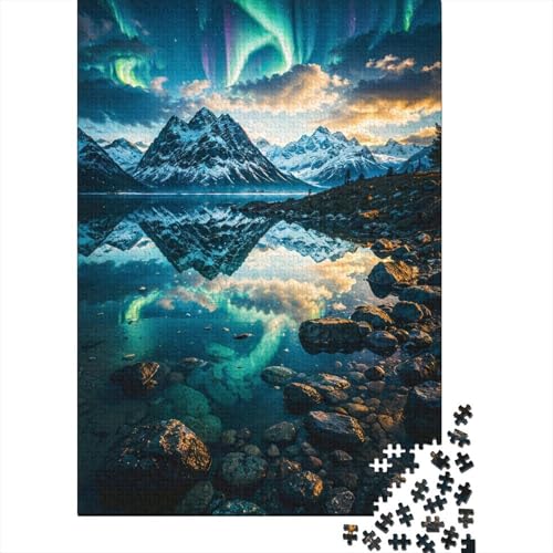 Holzpuzzle „Schneebedeckte Berge“ für Teenager, 1000 Teile für Erwachsene, schwierige Puzzles, Geburtstagsgeschenk für Erwachsene, Jungen und Mädchen 29,53x19,69 Zoll