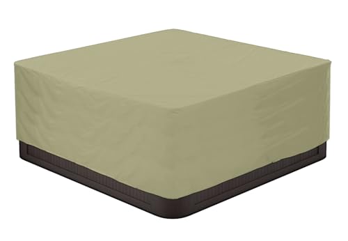 BaCover Outdoor Whirlpool Abdeckung, 210D Oxford-Gewebe Wasserdicht Schutz vor Wind UV Schützende Quadrat Poolabdeckung,Beige,240x240x85cm