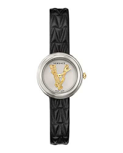 Versace Damen Armbanduhr V-Virtus 28 mm Virtus auf dem Zifferblatt Armband Leder VET300421