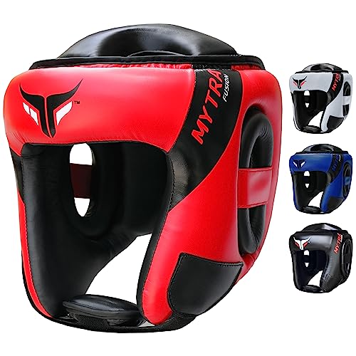 Mytra Fusion AD Head Guard Boxing Headgear MMA Headguard Martialarts headgear for Protection & Traing (Red Black, S/M)