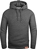 Grin&Bear Herren Hoodie Slim fit Kapuzenpullover Kapuzenjacke mit gestempeltem Design Logo GEC540 (XL, Anthrazit)