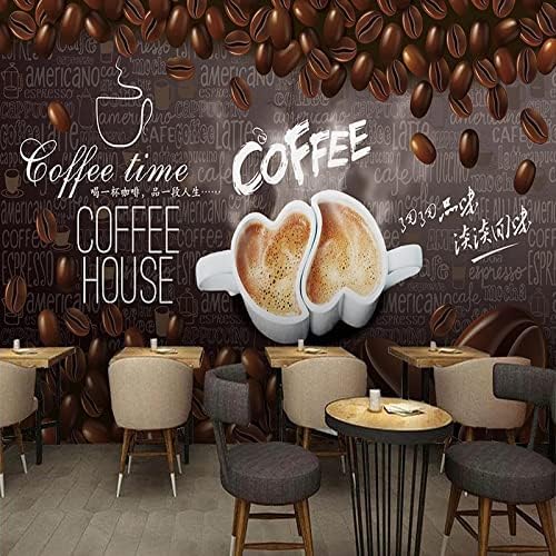 XLMING Vintage Handgemaltes Cafe Restaurant 3D Tapete Home Dekoration Wohnzimmer Sofa Schlafzimmer Tv Hintergrund Wand-300cm×210cm