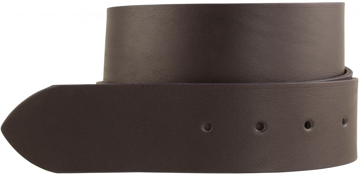 BELTINGER Gürtel aus Vollrindleder ohne Schnalle 4,5 cm | Jeans-Gürtel für Damen Herren 45mm | Breiter Leder-Gürtel | Braun 125cm