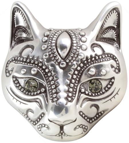 BELTINGER Gürtelschnalle Katze 4,0 cm | Buckle Cat Wechselschließe Gürtelschließe 40mm Massiv | Wechselgürtel bis 4cm | Silber